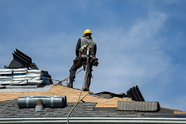 Professional Gutter Installation technician working in Sarasota, FL